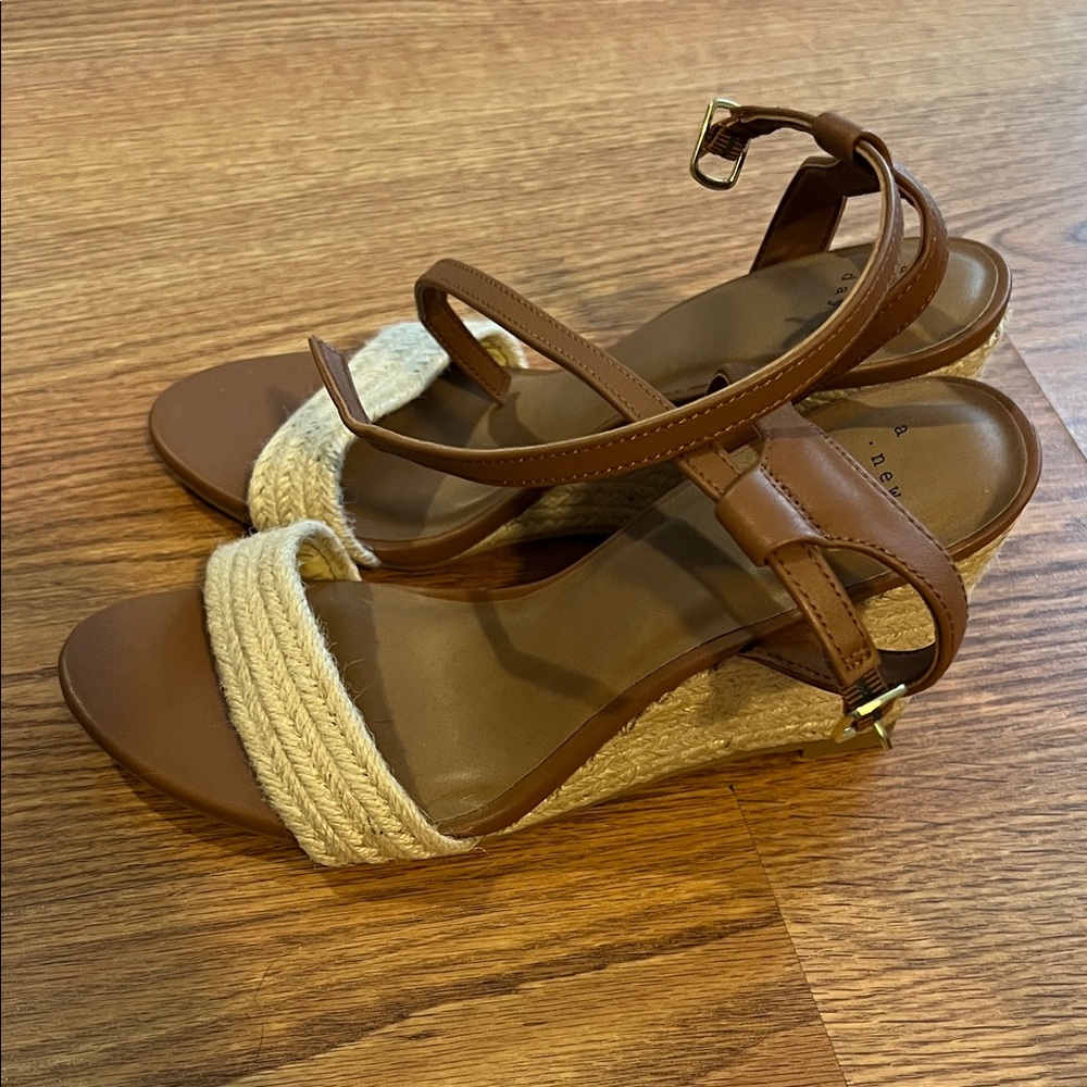 NWOT raffia wedges